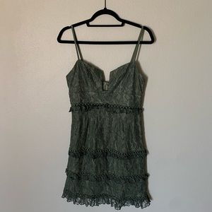 Green strappy lace dress
